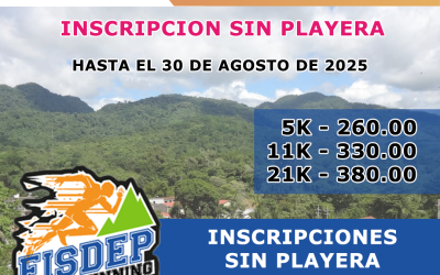 NUEVOS COSTOS DE INSCRIPCIÓN SIN PLAYERA